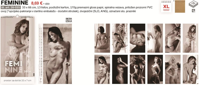 stenski koledar FEMININE (eg)