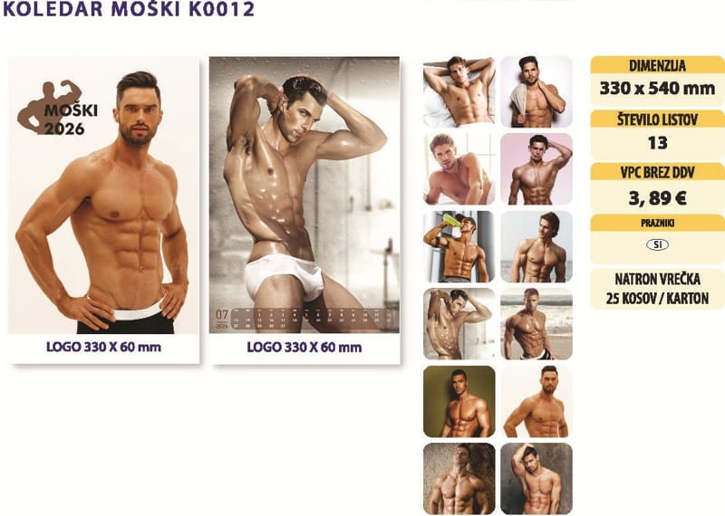 stenski koledar MOŠKI s